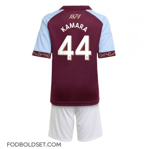 Aston Villa Boubacar Kamara #44 Hjemme Trøje Børn 2025-26 Kortærmet (+ Korte bukser)